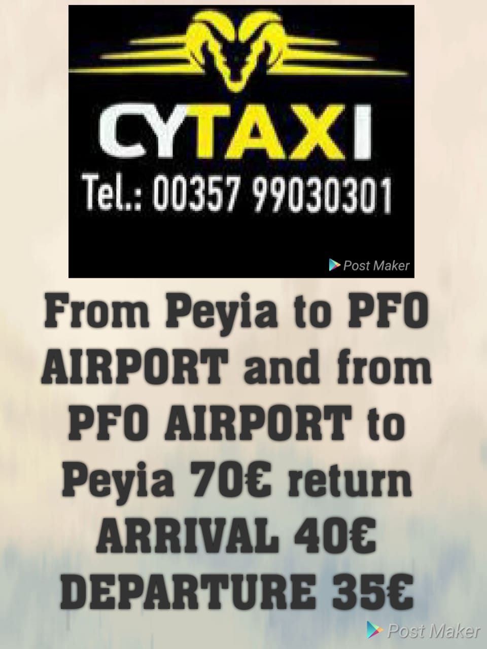 Coral Bay Taxi Paphos Airport Transfers March 2022 Offer
